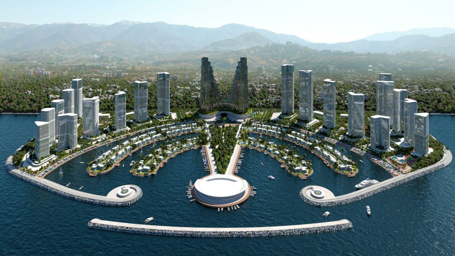 Ambassadori Island and The Gate tower