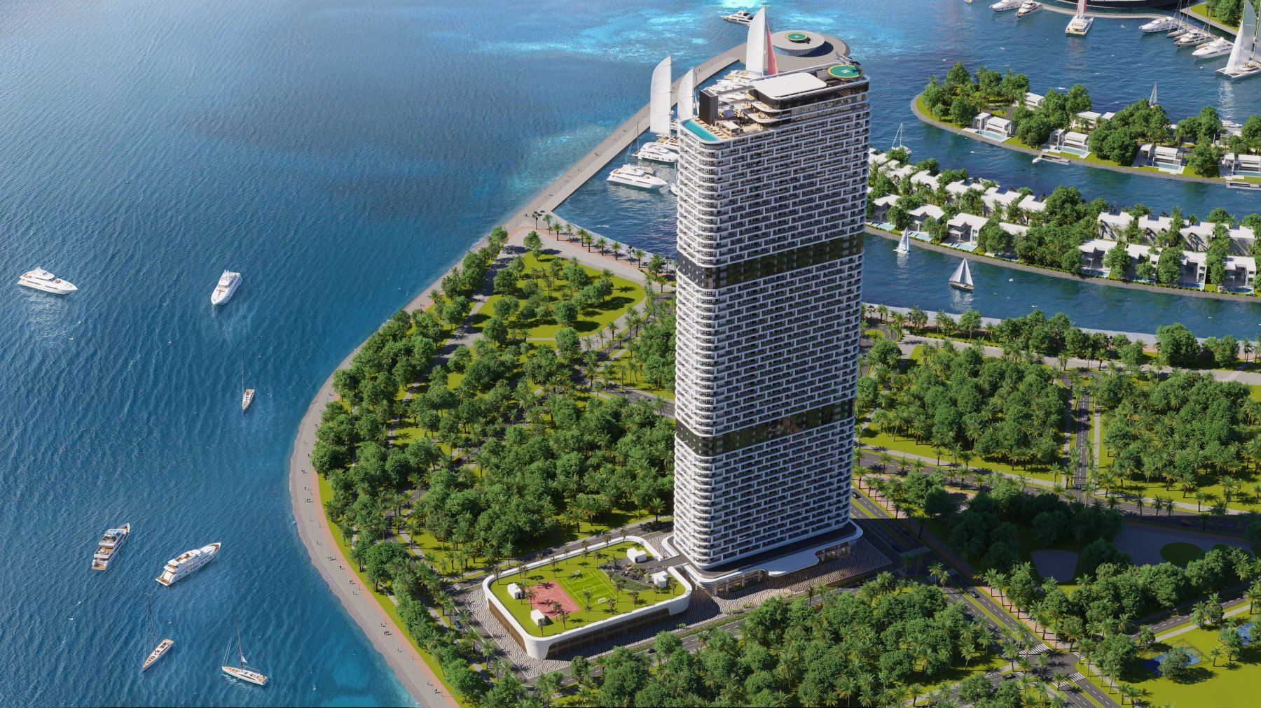 The shore by the tower